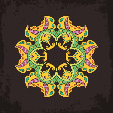 Vektör mandala. Mehndi dantel dövme. Oryantal örgü. 