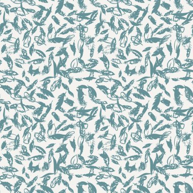 Mürekkep tüy seamless modeli. Elle çizilmiş doodle vektör arka plan.