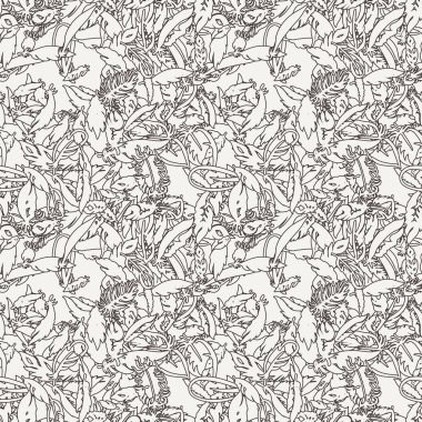 Mürekkep tüy seamless modeli. Elle çizilmiş doodle vektör arka plan.