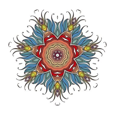 Vektör mandala. Mehndi dantel dövme. Art Nouveau örgü.