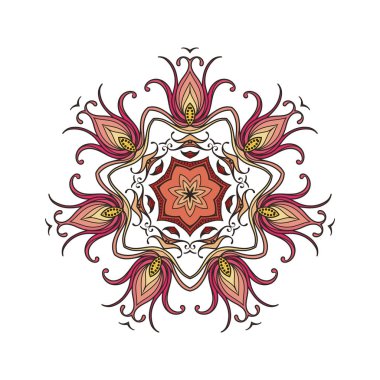 Vektör mandala. Mehndi dantel dövme. Art Nouveau örgü.
