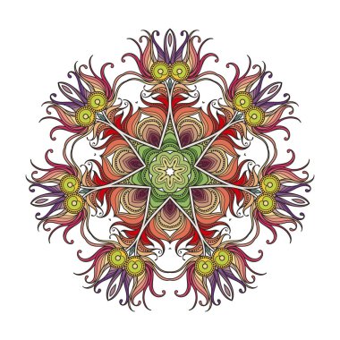 Vektör mandala. Mehndi dantel dövme. Art Nouveau örgü.