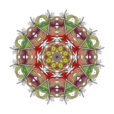 Vektör mandala. Mehndi dantel dövme. Art Nouveau örgü.