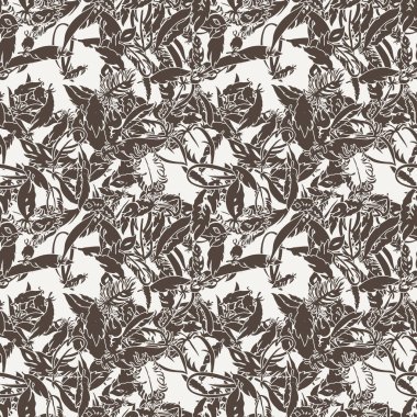 Mürekkep tüy seamless modeli. Elle çizilmiş doodle vektör arka plan.