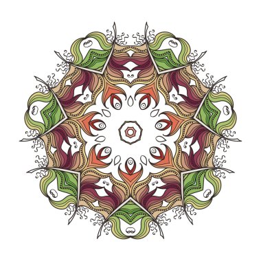 Vektör mandala. Mehndi dantel dövme. Art Nouveau örgü.