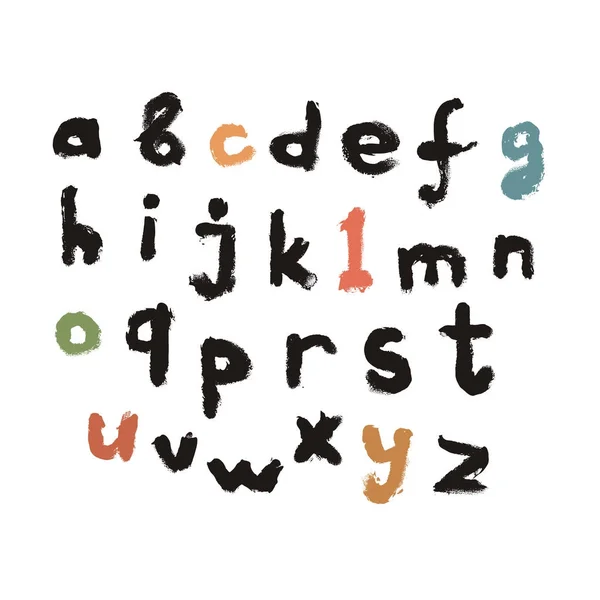 Alphabet Grunge Buchstaben. handgezeichnete Tuscheillustration. — Stockvektor