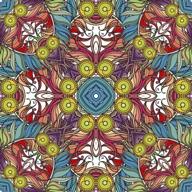 Kesintisiz Daire desen. Mandala tasarım. Vintage dekoratif öğe.