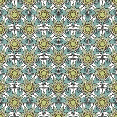 Kesintisiz Daire desen. Mandala tasarım. Vintage dekoratif öğe.
