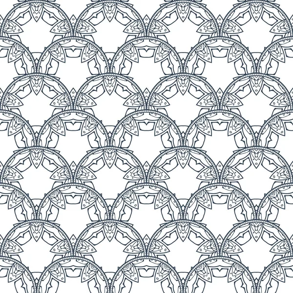 Patch Boho Blume nahtlose Muster. Mandala Patchwork, orientalisches Design. Tapeten, Möbeltextilien, Stoffdruck, Fliesen-Deko. — Stockvektor