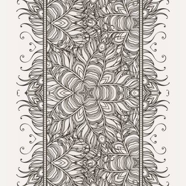 Mandala öğeleri ile Seamless Modeli sınır. Arapça vintage Dekoratif süsleme.