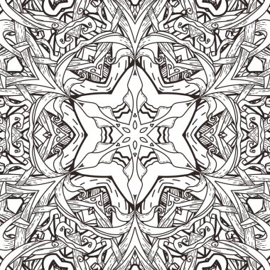 Vektör seamless modeli mandala tarzı. Boyama kitapları için sonsuz süslü süsleme