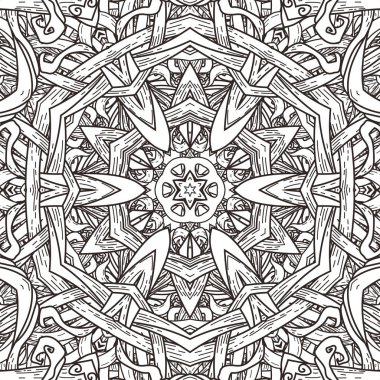 Vektör seamless modeli mandala tarzı. Boyama kitapları için sonsuz süslü süsleme