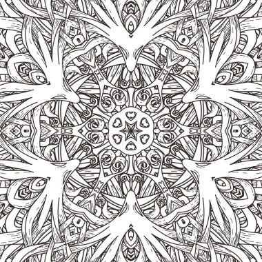 Vektör seamless modeli mandala tarzı. Boyama kitapları için sonsuz süslü süsleme