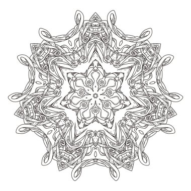 Mandala. Dekoratif arka plan. Islam, Arapça, oryantal, Hint, Osmanlı, yoga motifler. Boyama sayfaları için vektör çizim