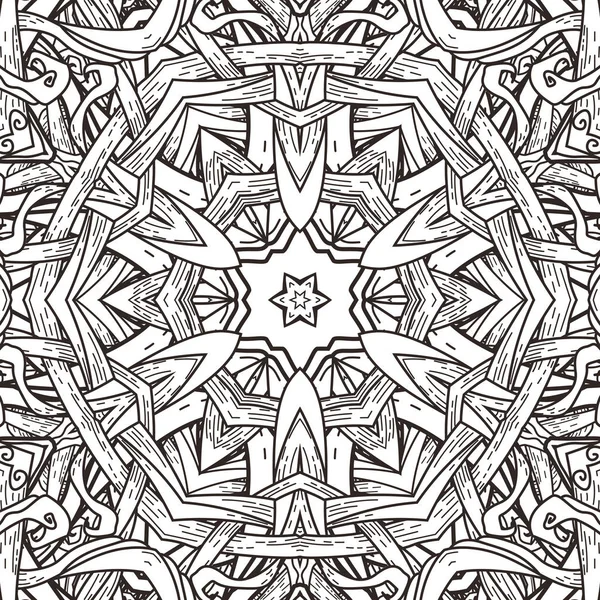 Vektör seamless modeli mandala tarzı. Boyama kitapları için sonsuz süslü süsleme
