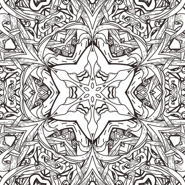 Vektör seamless modeli mandala tarzı. Boyama kitapları için sonsuz süslü süsleme