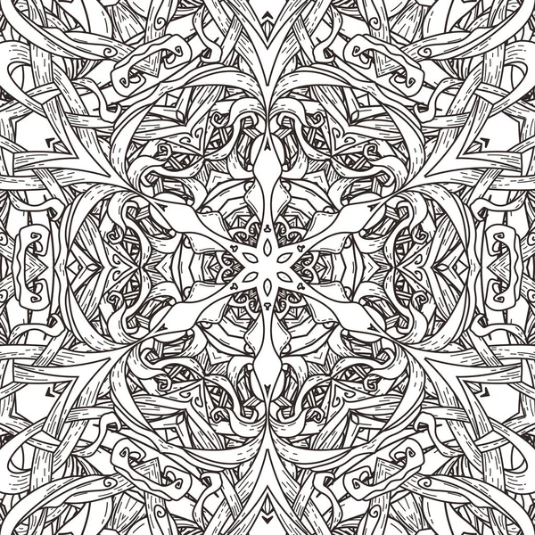 Vektör seamless modeli mandala tarzı. Boyama kitapları için sonsuz süslü süsleme
