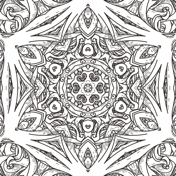 Vektör seamless modeli mandala tarzı. Boyama kitapları için sonsuz süslü süsleme