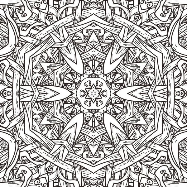 Vektör seamless modeli mandala tarzı. Boyama kitapları için sonsuz süslü süsleme