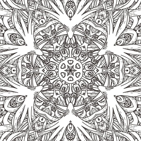 Vektör seamless modeli mandala tarzı. Boyama kitapları için sonsuz süslü süsleme