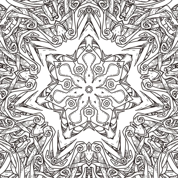 Modèle Vectoriel Sans Couture Dans Style Mandala Ornement Orné Sans — Image vectorielle