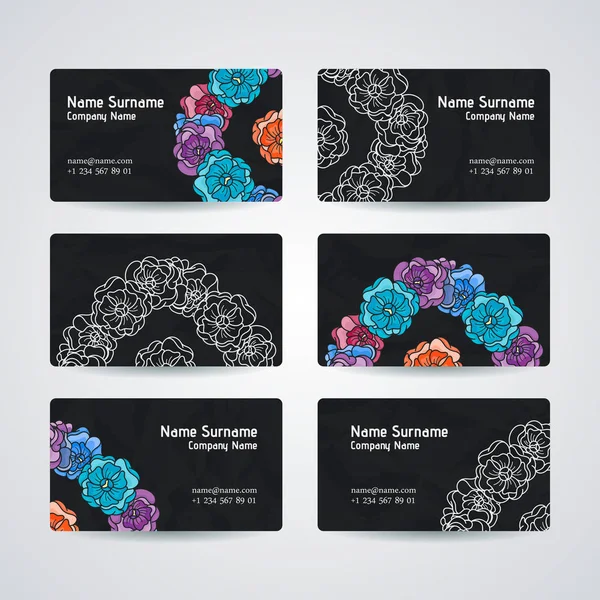 Set of vector design templates. Brochures in random flower style. Vintage frames and backgrounds. — Stock Vector