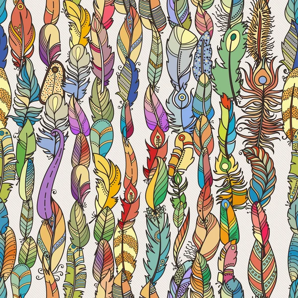 Rasgele fantezi tüyler ile Seamless modeli. Duvar kağıdı, web sayfası arka planı, tebrik kartları için kumaş baskı, boyama kitapları