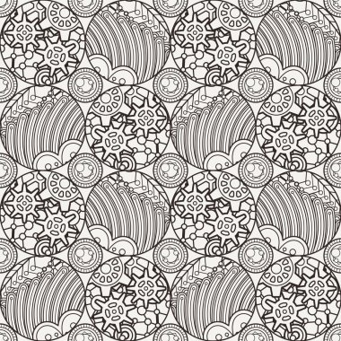 Seamless modeli bir zentangle tarzı. Doodle soyut sonsuz tasarım.