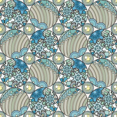 Seamless modeli bir zentangle tarzı. Doodle soyut sonsuz tasarım.