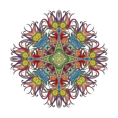 Vektör mandala. Mehndi dantel dövme. Art Nouveau örgü.