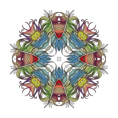 Vektör mandala. Mehndi dantel dövme. Art Nouveau örgü.