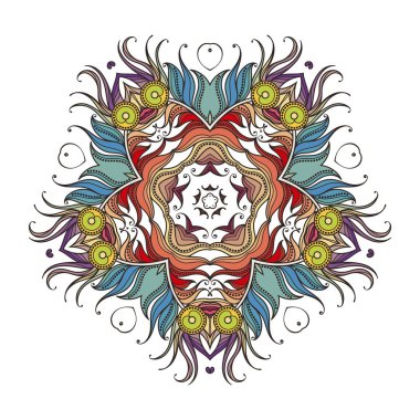 Vektör mandala. Mehndi dantel dövme. Art Nouveau örgü.