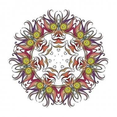 Vektör mandala. Mehndi dantel dövme. Art Nouveau örgü.