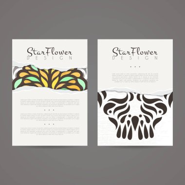 Vektör tasarım şablonları kümesi. Kartvizit çiçek süsleme ile.