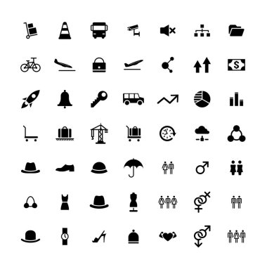 49 evrensel simgeler kümesi. İş, internet, web tasarım.