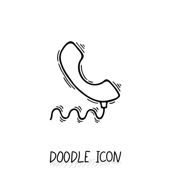 Doodle ikonu telefonu. Telefonní piktogram. — Stockový vektor