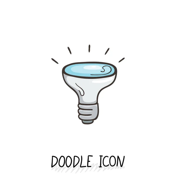 Doodle ikonen av glödlampa. — Stock vektor