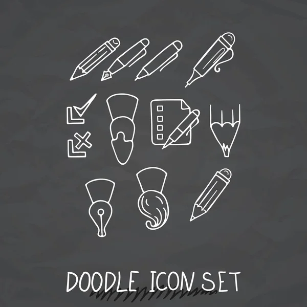 Set of Universal Doodle Icons. Variety of Topics. — Stock Vector