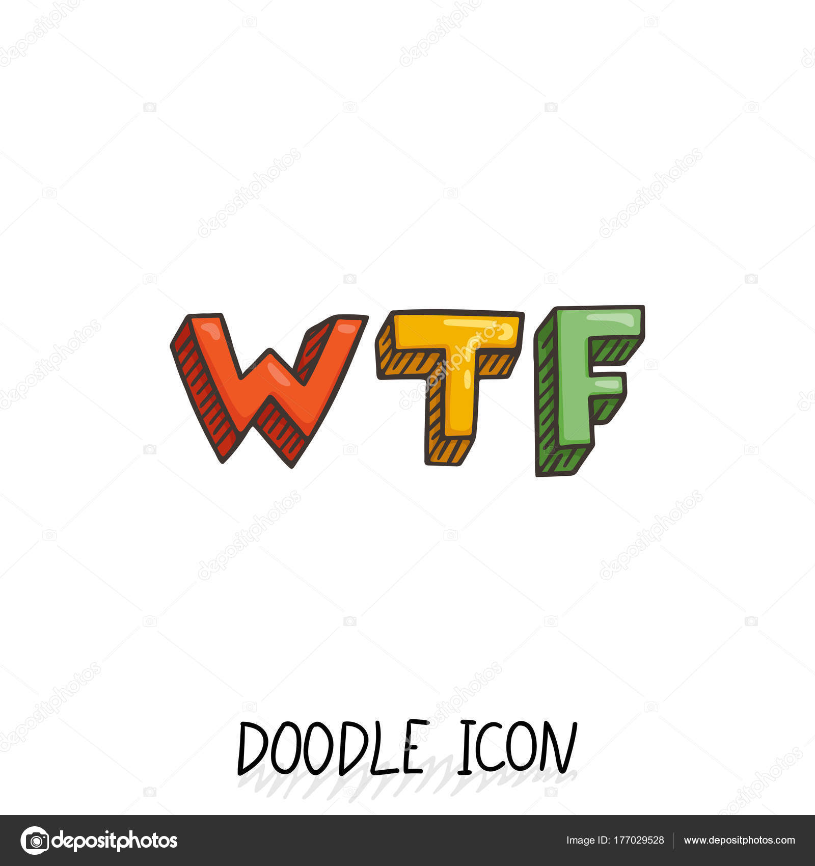 Doodle Wtf Icon Social Chatting Element Stock Vector C Drekhann