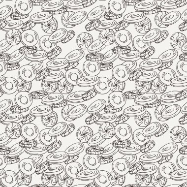 Dikişsiz desen vektör şeker ve lolipop. Tatlı parti doku.