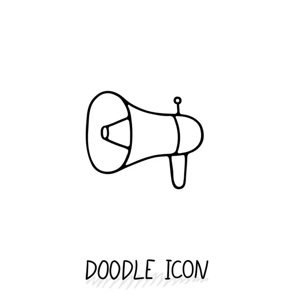 Icône vectorielle doodle avec mégaphone. Pictogramme du haut-parleur . — Image vectorielle