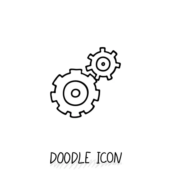 Doodle Icon vites. Teknoloji, mekanik, takım, grup, toplum. — Stok Vektör