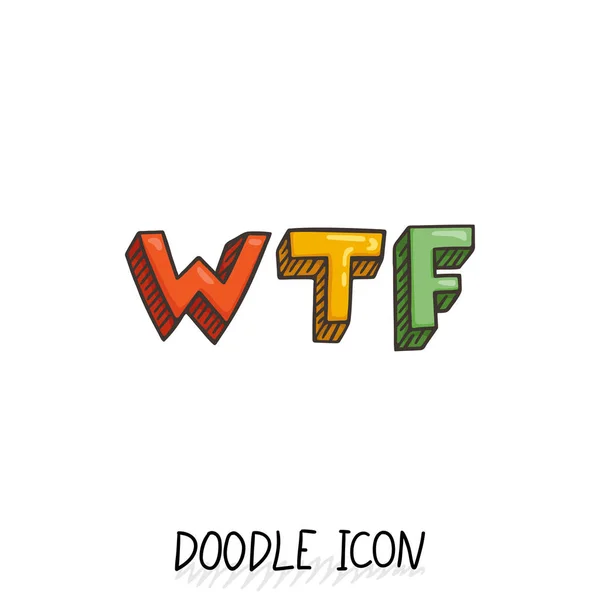 Ícone WTF Doodle. Social, elemento de conversação . —  Vetores de Stock