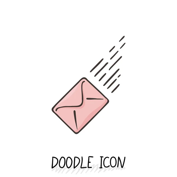 Email icône doodle. Pictogramme vectoriel . — Image vectorielle