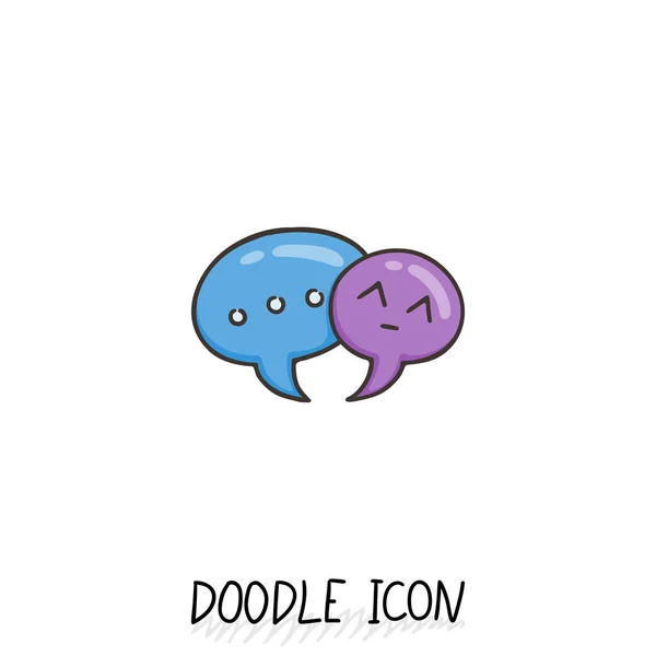 Doodle chatting icon. Text bubble. — Stock Vector