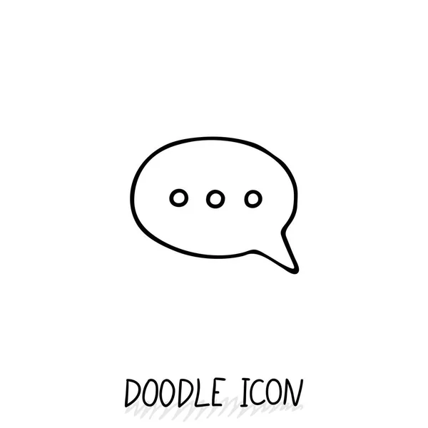 Ícone de conversa doodle. Bolha de texto . — Vetor de Stock