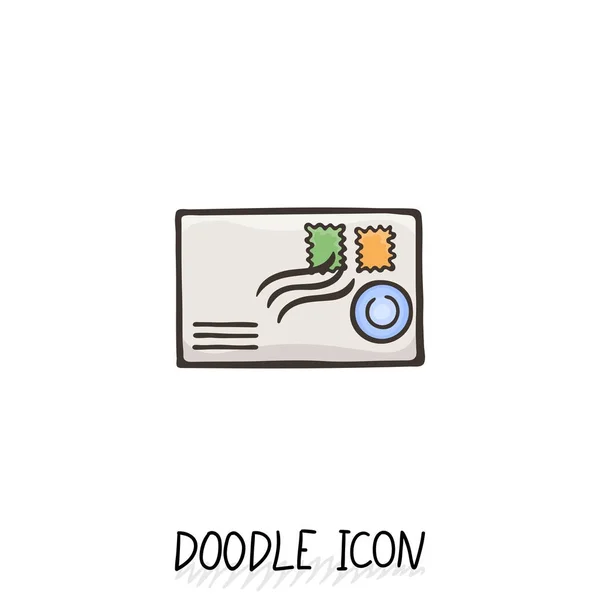 Email icône doodle. Pictogramme vectoriel . — Image vectorielle