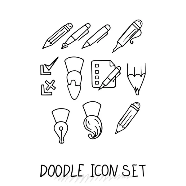 Set of Universal Doodle Icons. Variety of Topics. — Stock Vector