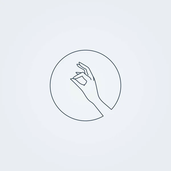 Iconos vectoriales con una mano femenina elegante en un entorno hermoso . — Vector de stock