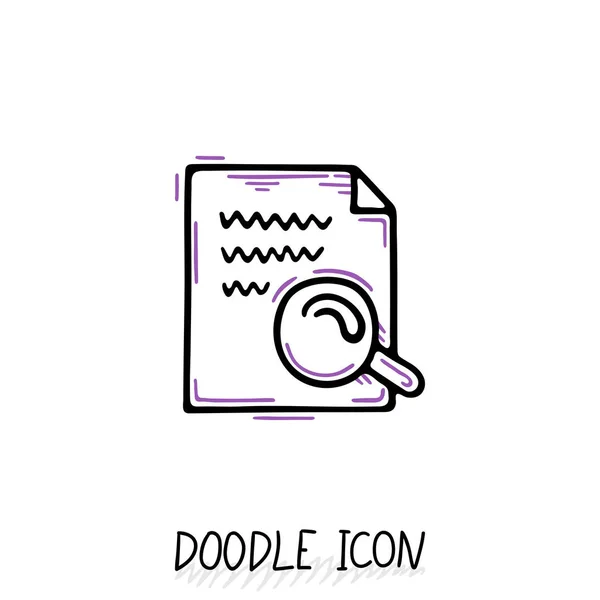 Doodle icono de documento de papel. Pictografía de la nota. Pictograma único . — Vector de stock